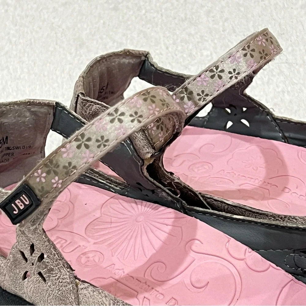 JBU by Jambu Grey Taupe Wildflower Mary Jane Casual Shoes Size 8.5 - Picture 6 of 14